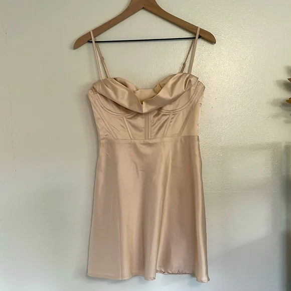 Princess Polly Spotlight Mini Dress in Champagne - Picture 3 of 11